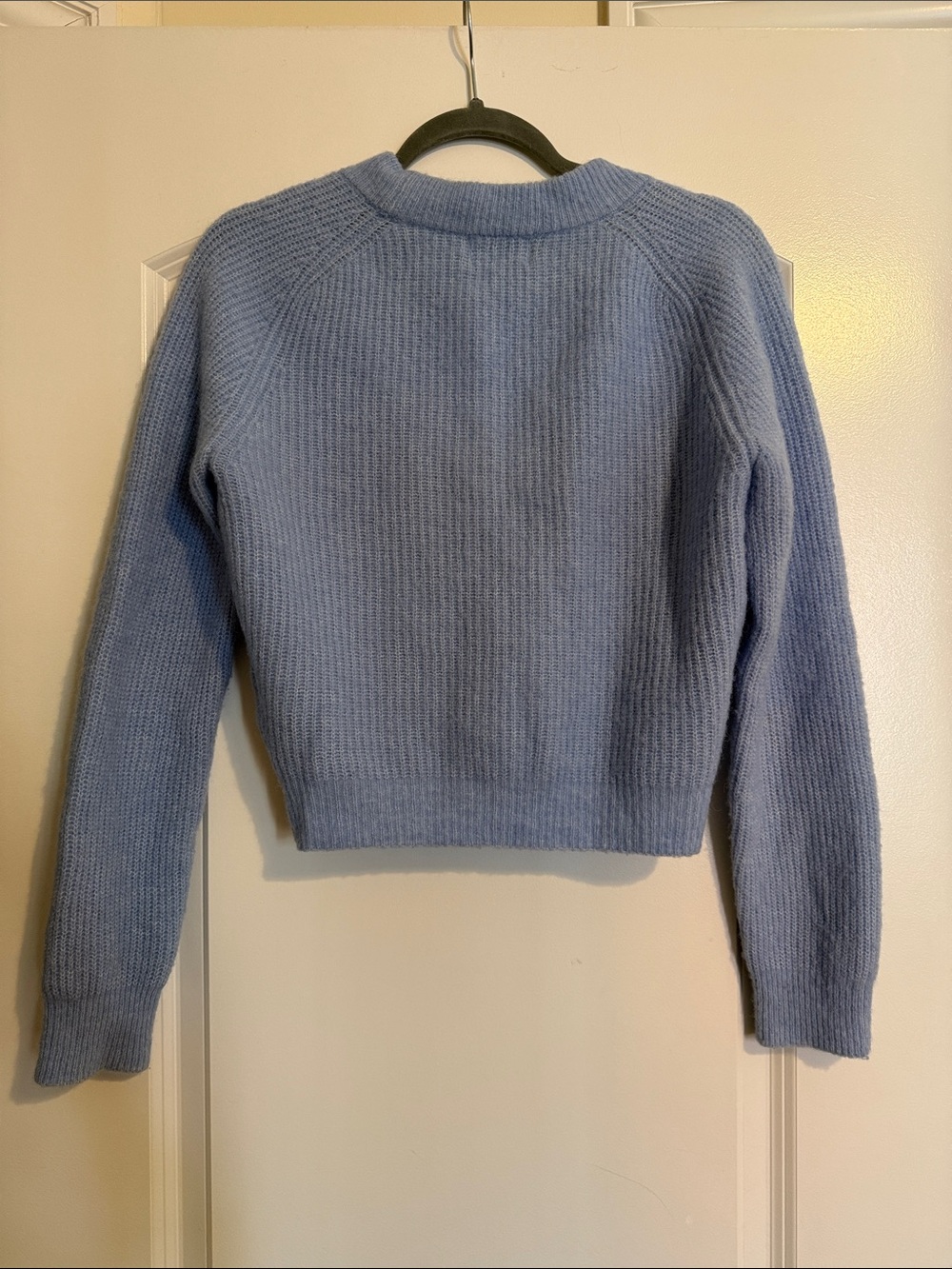 Ganni Light Blue V-Neck Cardigan with Decorative Buttons - Picture 2 of 5